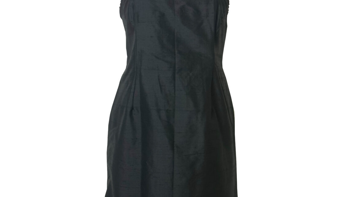 Pronto moda lady r Vestito nero in tessuto chateau francese di pura seta