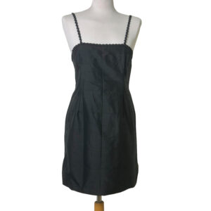 Pronto moda lady r Vestito nero in tessuto chateau francese di pura seta