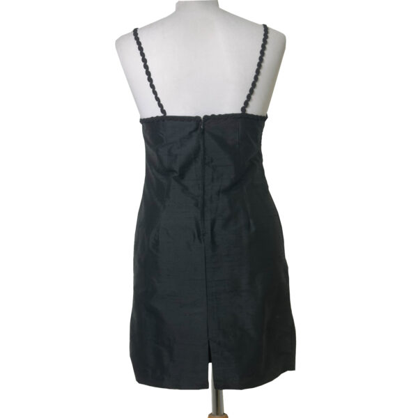 Pronto moda lady r Vestito nero in tessuto chateau francese di pura seta